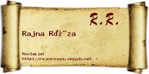 Rajna Róza névjegykártya